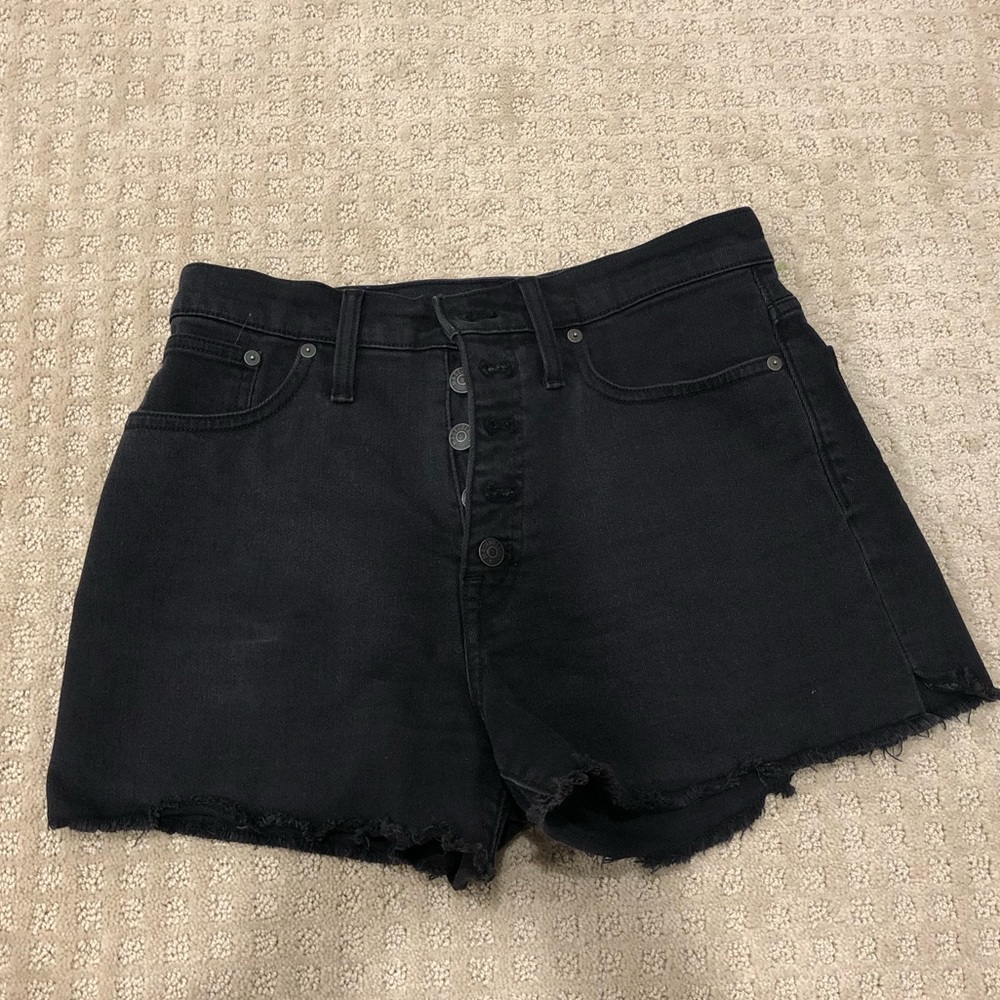 Madewell black denim shorts